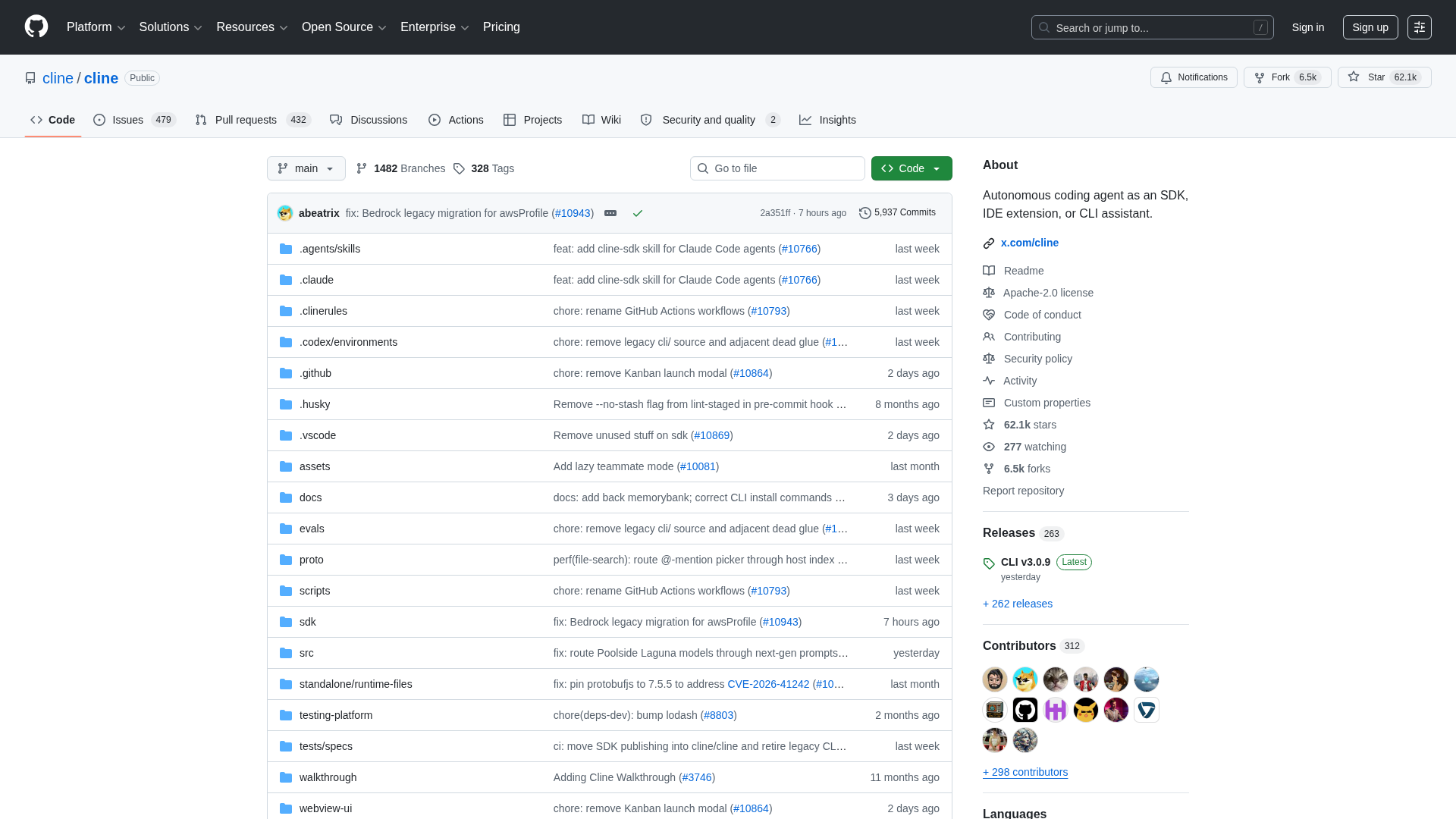 Cline — Autonomous coding agent as a VS Code extension