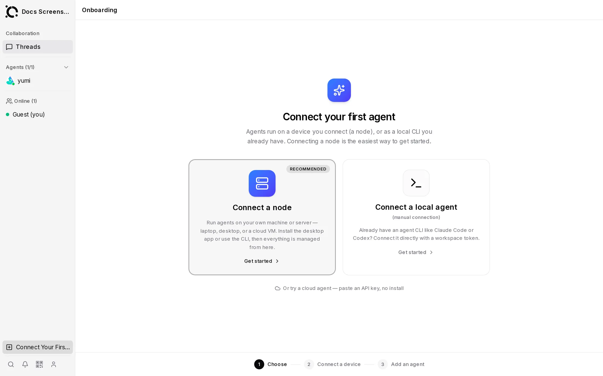 workspace.openagents.org — inside a workspace